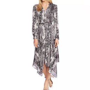 Vince Camuto Women's Gray Snake Print Asymmetrical Cocktail Dress